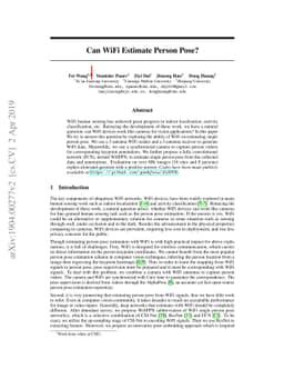 Can WiFi Estimate Person Pose?