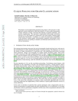 Clique pooling for graph classification