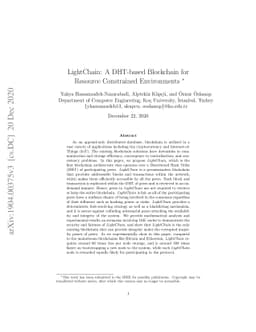 LightChain: A DHT-based Blockchain for Resource Constrained Environments