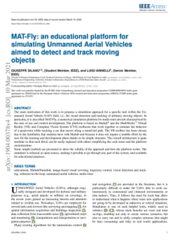 MAT-Fly: An Educational Platform for Simulating Unmanned Aerial Vehicles
  Aimed to Detect and Track Moving Objects