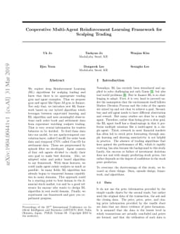 Cooperative Multi-Agent Reinforcement Learning Framework for Scalping
  Trading