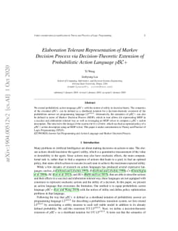 Elaboration Tolerant Representation of Markov Decision Process via
  Decision-Theoretic Extension of Probabilistic Action Language pBC+