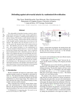 Defending against adversarial attacks by randomized diversification