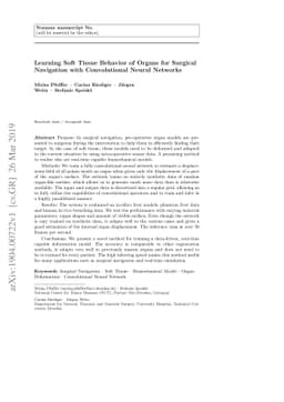 Learning Soft Tissue Behavior of Organs for Surgical Navigation with
  Convolutional Neural Networks