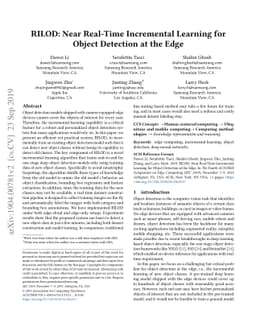 RILOD: Near Real-Time Incremental Learning for Object Detection at the
  Edge