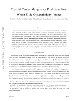 Thyroid Cancer Malignancy Prediction From Whole Slide Cytopathology
  Images