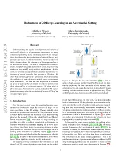 Robustness of 3D Deep Learning in an Adversarial Setting