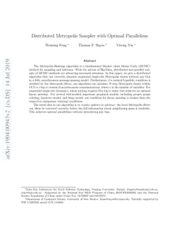 Distributed Metropolis Sampler with Optimal Parallelism
