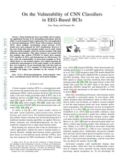 On the Vulnerability of CNN Classifiers in EEG-Based BCIs