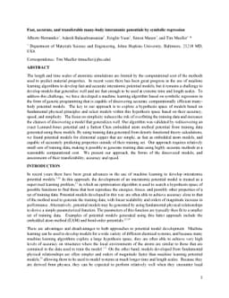 Fast, accurate, and transferable many-body interatomic potentials by
  symbolic regression