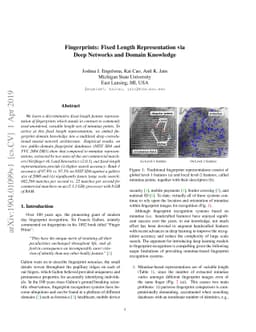 Fingerprints: Fixed Length Representation via Deep Networks and Domain
  Knowledge