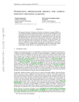 Generative predecessor models for sample-efficient imitation learning