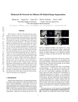 Thickened 2D Networks for Efficient 3D Medical Image Segmentation