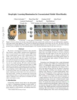 DeepLight: Learning Illumination for Unconstrained Mobile Mixed Reality