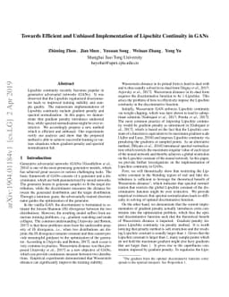 Towards Efficient and Unbiased Implementation of Lipschitz Continuity in
  GANs