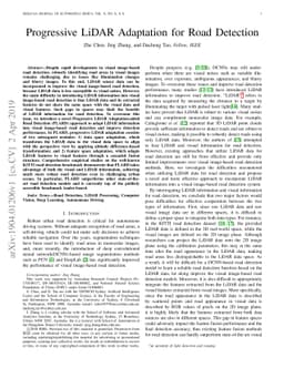 Progressive LiDAR Adaptation for Road Detection