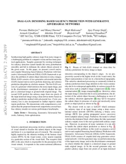 DSAL-GAN: Denoising based Saliency Prediction with Generative
  Adversarial Networks