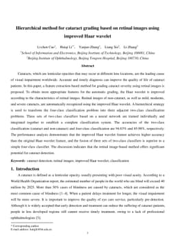 Hierarchical method for cataract grading based on retinal images using
  improved Haar wavelet