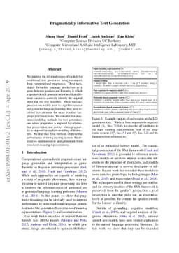 Pragmatically Informative Text Generation