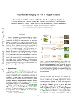 Semantics Disentangling for Text-to-Image Generation