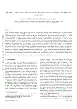 FEAFA: A Well-Annotated Dataset for Facial Expression Analysis and 3D
  Facial Animation
