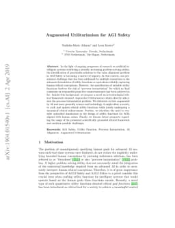 Augmented Utilitarianism for AGI Safety