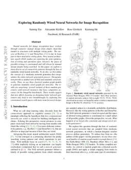 Exploring Randomly Wired Neural Networks for Image Recognition