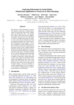 Analyzing Polarization in Social Media: Method and Application to Tweets
  on 21 Mass Shootings