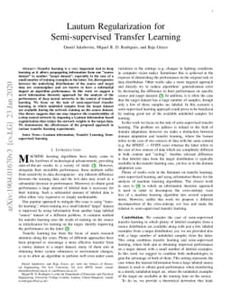 Lautum Regularization for Semi-supervised Transfer Learning