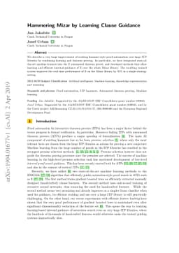 Hammering Mizar by Learning Clause Guidance
