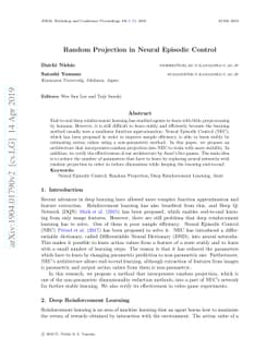 Random Projection in Neural Episodic Control