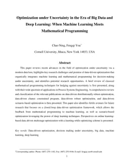 Optimization under Uncertainty in the Era of Big Data and Deep Learning:
  When Machine Learning Meets Mathematical Programming