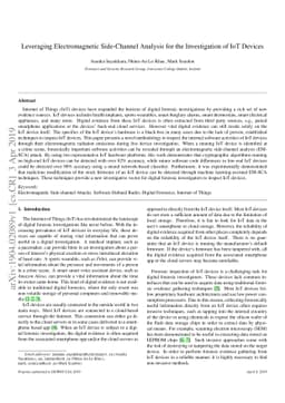 Leveraging Electromagnetic Side-Channel Analysis for the Investigation
  of IoT Devices