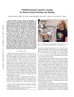 Multidimensional Capacitive Sensing for Robot-Assisted Dressing and
  Bathing
