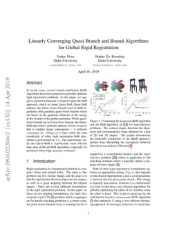Linearly Converging Quasi Branch and Bound Algorithms for Global Rigid
  Registration