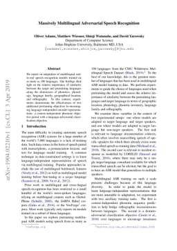 Massively Multilingual Adversarial Speech Recognition