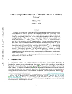 Finite-Sample Concentration of the Multinomial in Relative Entropy