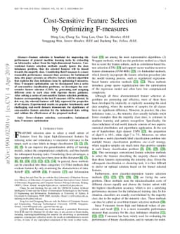 Cost-Sensitive Feature Selection by Optimizing F-Measures