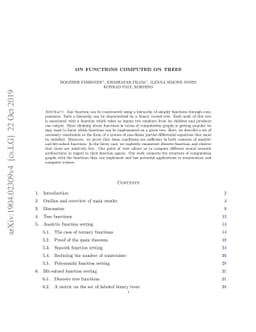 On functions computed on trees