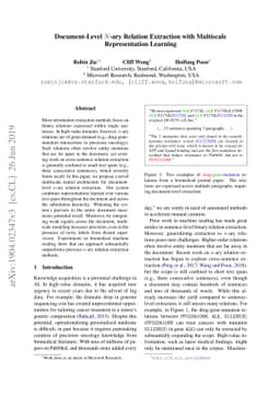 Document-Level $N$-ary Relation Extraction with Multiscale
  Representation Learning