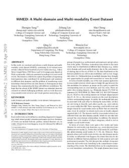 MMED: A Multi-domain and Multi-modality Event Dataset