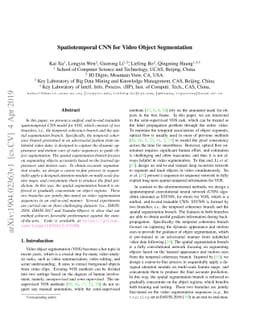 Spatiotemporal CNN for Video Object Segmentation