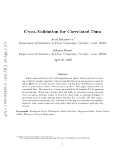 Cross-Validation for Correlated Data