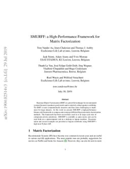 SMURFF: a High-Performance Framework for Matrix Factorization