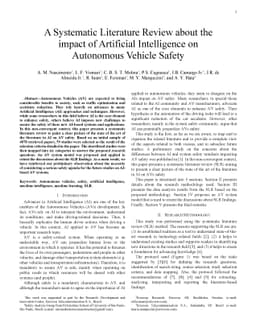 A Systematic Literature Review about the impact of Artificial
  Intelligence on Autonomous Vehicle Safety