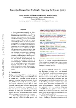 Improving Dialogue State Tracking by Discerning the Relevant Context