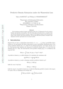 Predictive density estimation under the Wasserstein loss