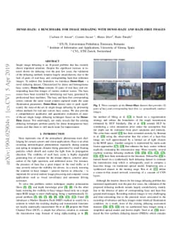 Dense Haze: A benchmark for image dehazing with dense-haze and haze-free
  images