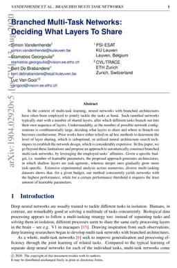 Branched Multi-Task Networks: Deciding What Layers To Share