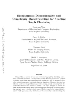 Simultaneous Dimensionality and Complexity Model Selection for Spectral
  Graph Clustering